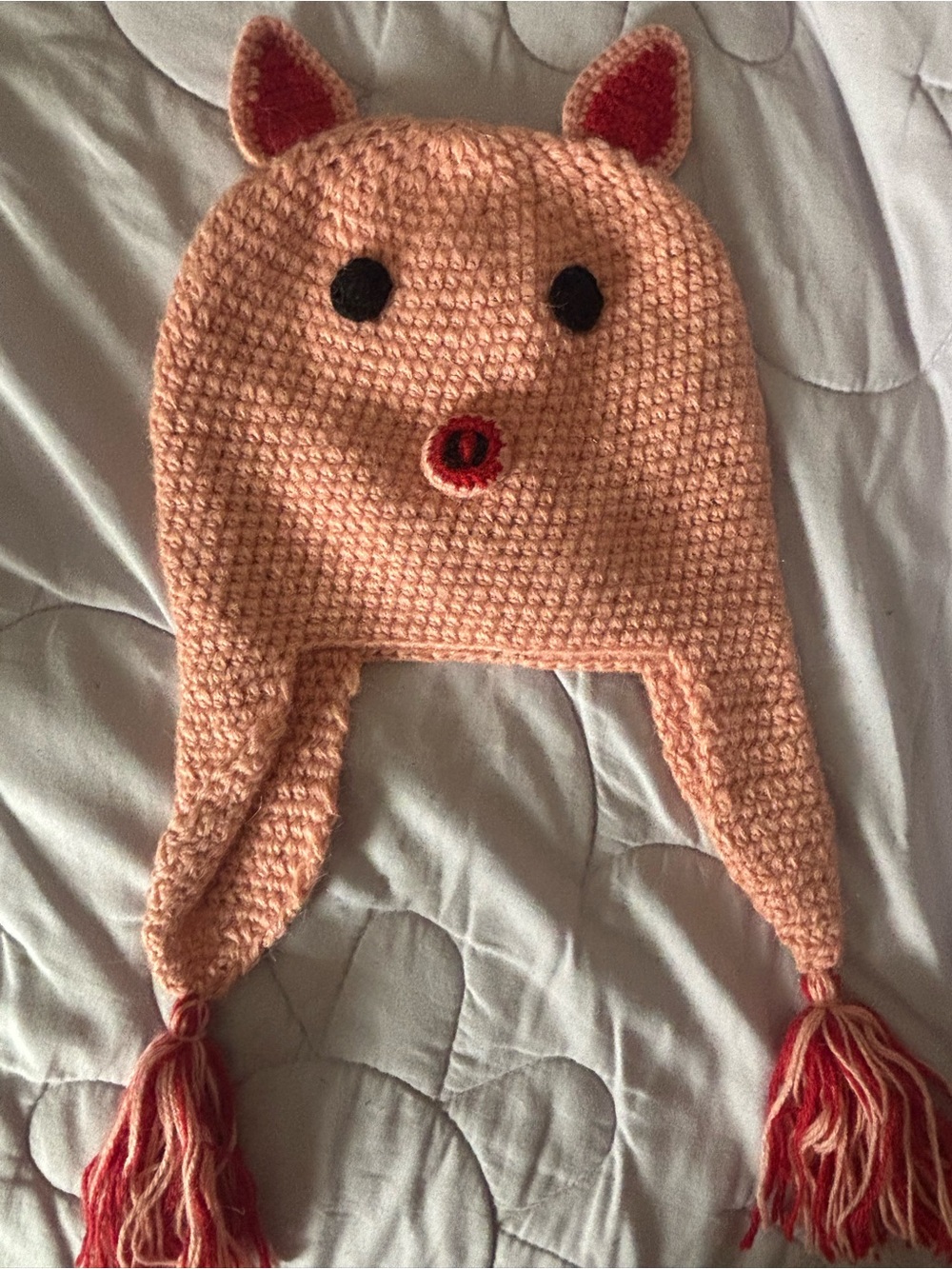 Crochet Piggy Beanie Hat for Toddlers